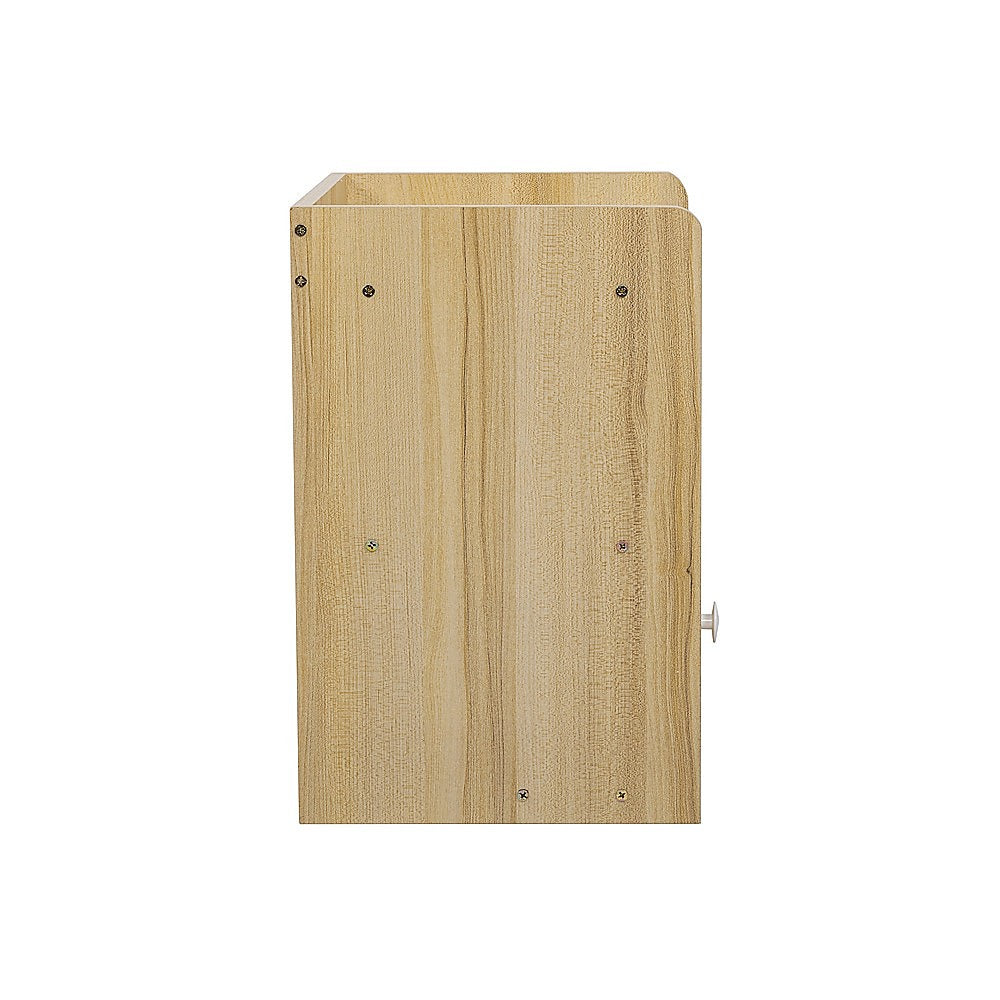 Bedside Table with Drawer and Recessed Shelf – Wood Look