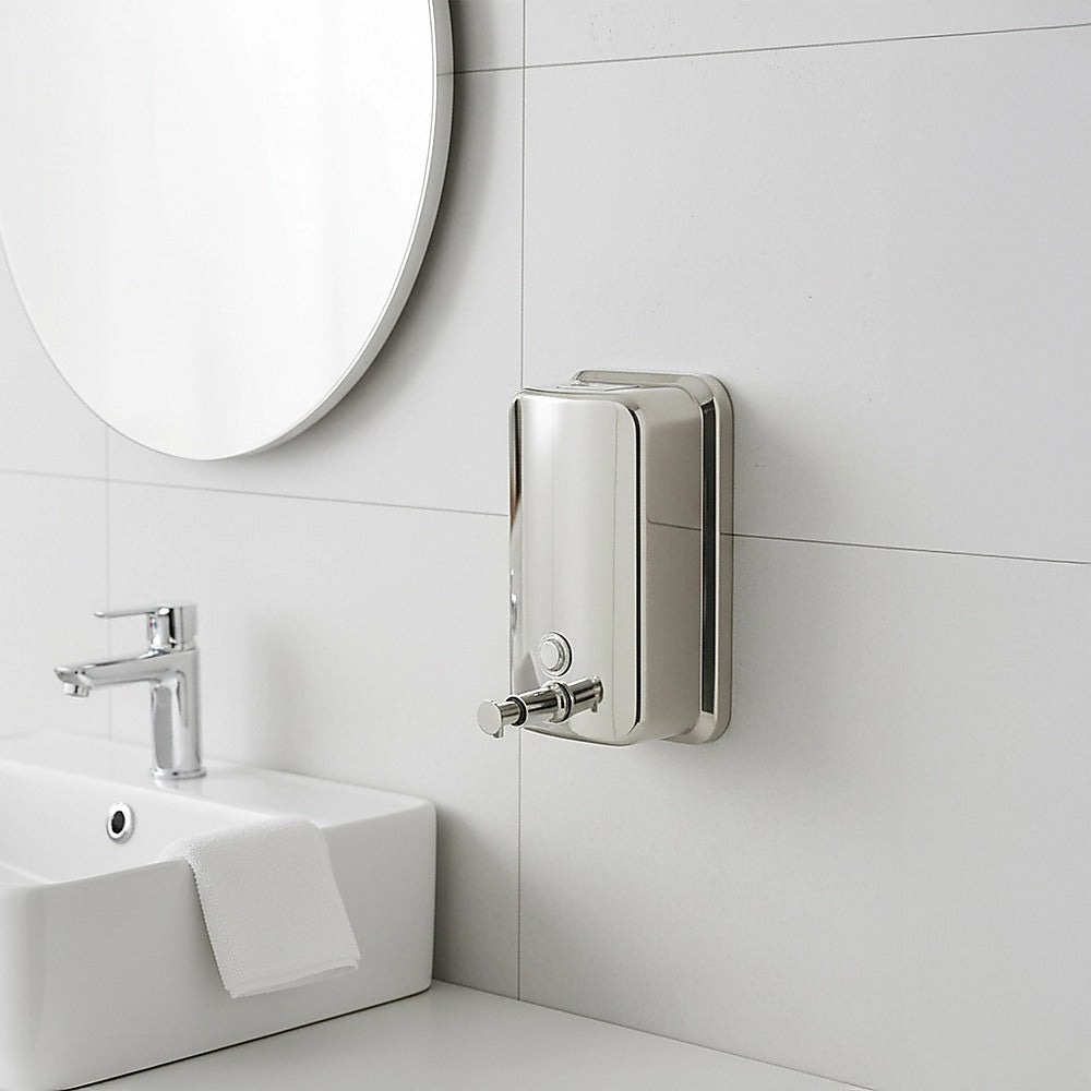 304 Stainless Steel Commercial Liquid Soap Hand Sanitiser Dispenser Wall Mount Bathroom Kitchen Office Hospital Restaurant 1000ml