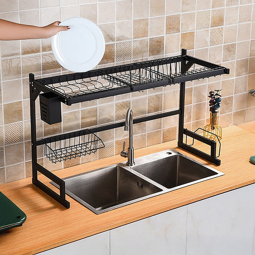 85cm Two-Tier Over-Sink Dish Drying Rack