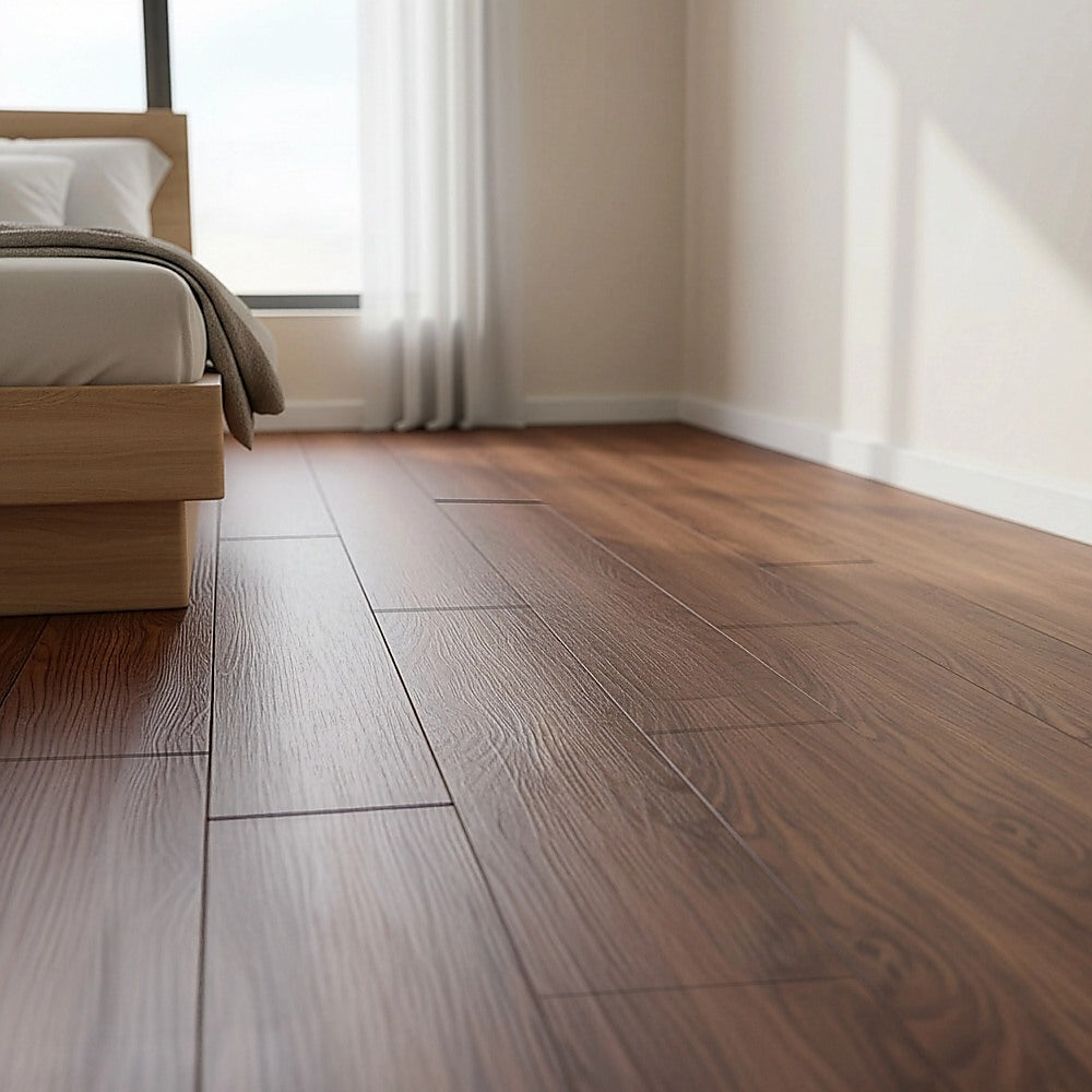 Vinyl Floor Tiles Self Adhesive Flooring Teak Wood Grain 16 Pack 2.3SQM
