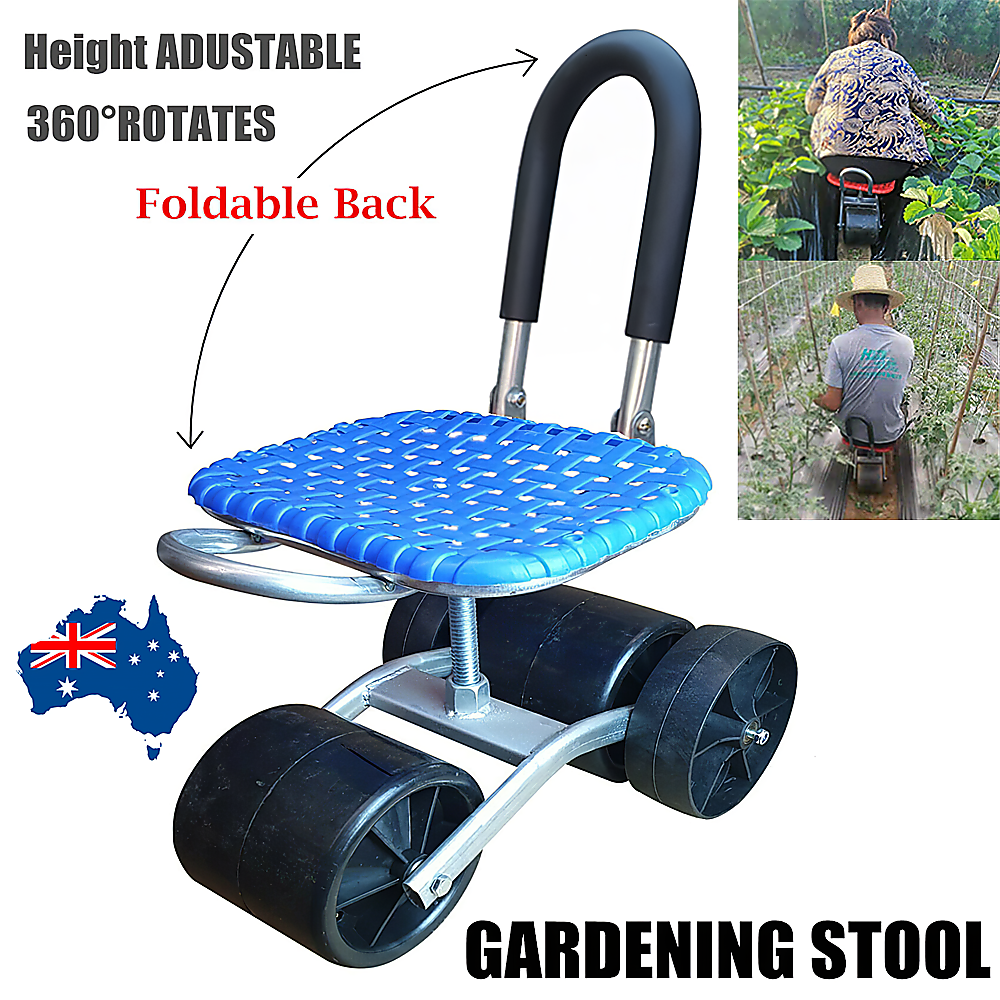 Gardening Seat Portable Height Adjustable Folding Stool With Kneeling Pad For Comfortable Garden Work