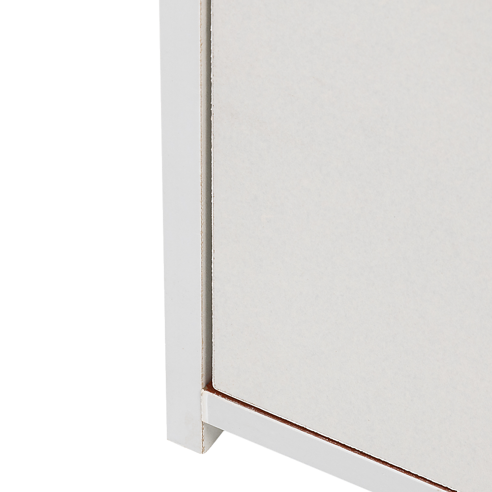 Bedside Table with Drawer and 2 Shelves – White