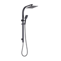 WELS 10" Rain Shower Head Set Square Dual Heads High Pressure with Handheld in Black