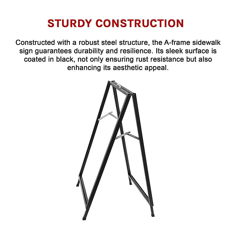A-Frame Sign 60x90cm – Outdoor Sidewalk Steel Poster Board Display Stand