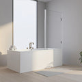 90cm Frameless Swing Bath Screen – Chrome Hardware with Brass hinge for Modern Bathrooms