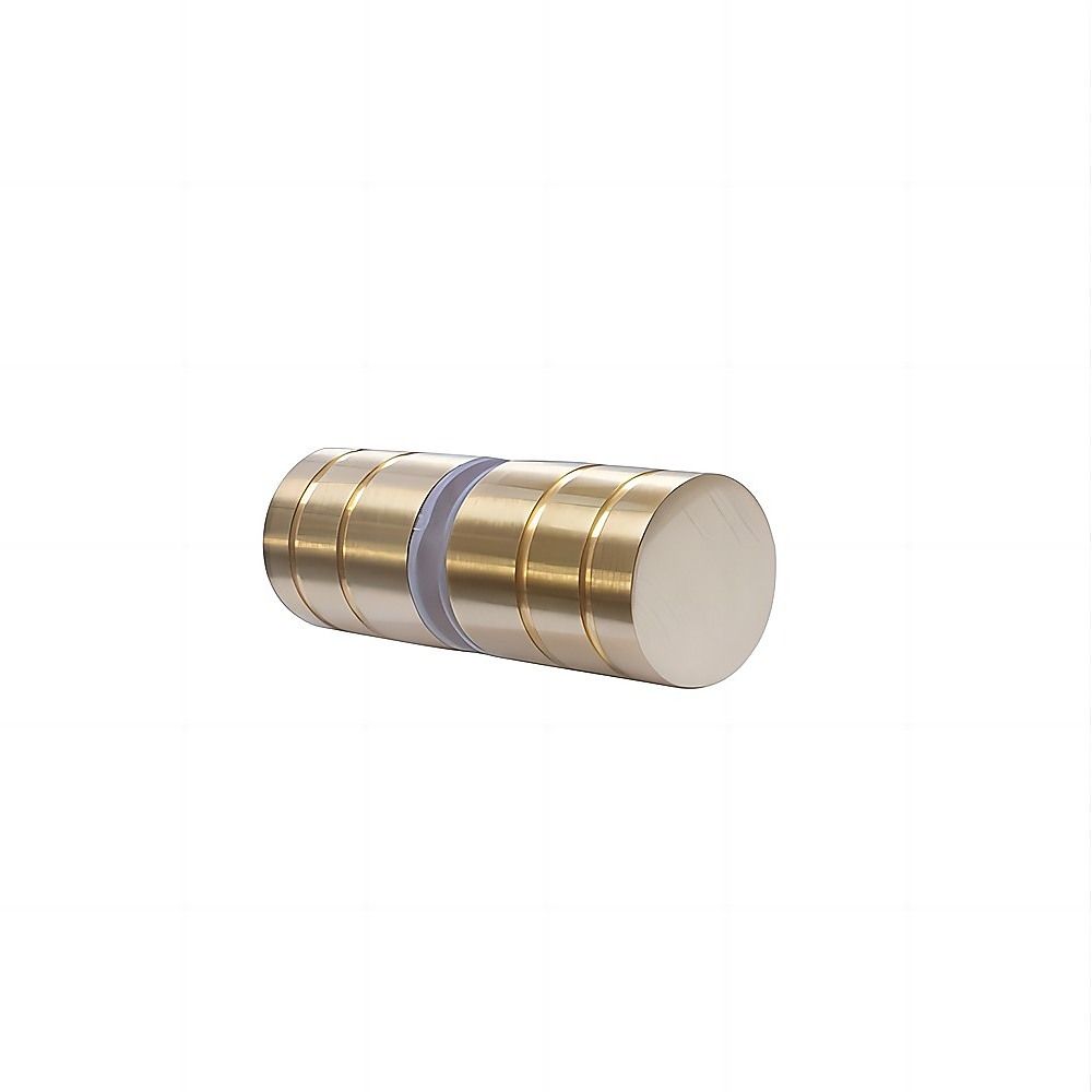 120cm Frameless Wall-to-Wall Shower Screen with Gold F-Brackets , Brass Hinges & Round Knob Handle