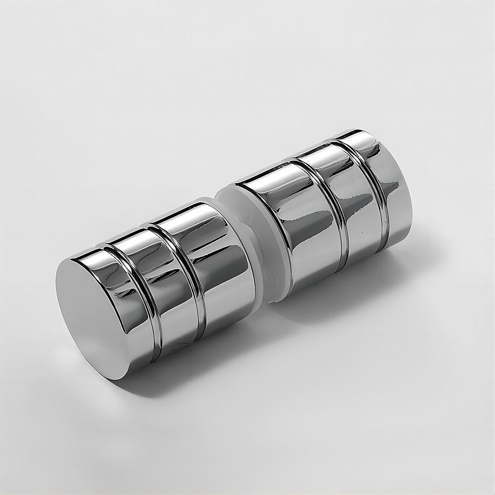 110cm Wall to Wall Frameless Shower Screen – Chrome Wall Channel , SS Hinges & Round Knob Handle