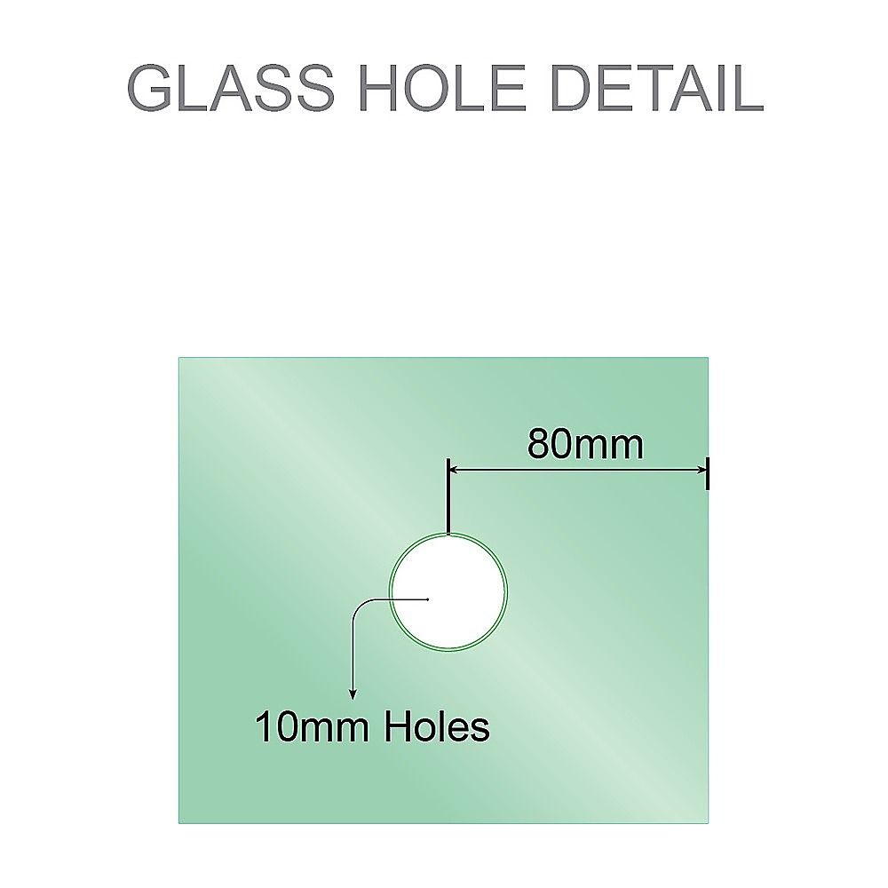 110cm Wall to Wall Frameless Shower Screen – Chrome Wall Channel , SS Hinges & Round Knob Handle