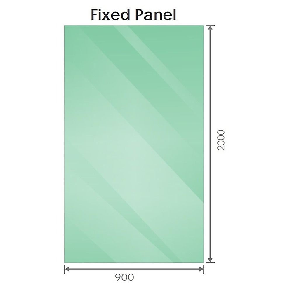 110x90cm Corner Frameless Shower Screen with Gold F-Brackets and Brass Hinges, Square Knob Handle