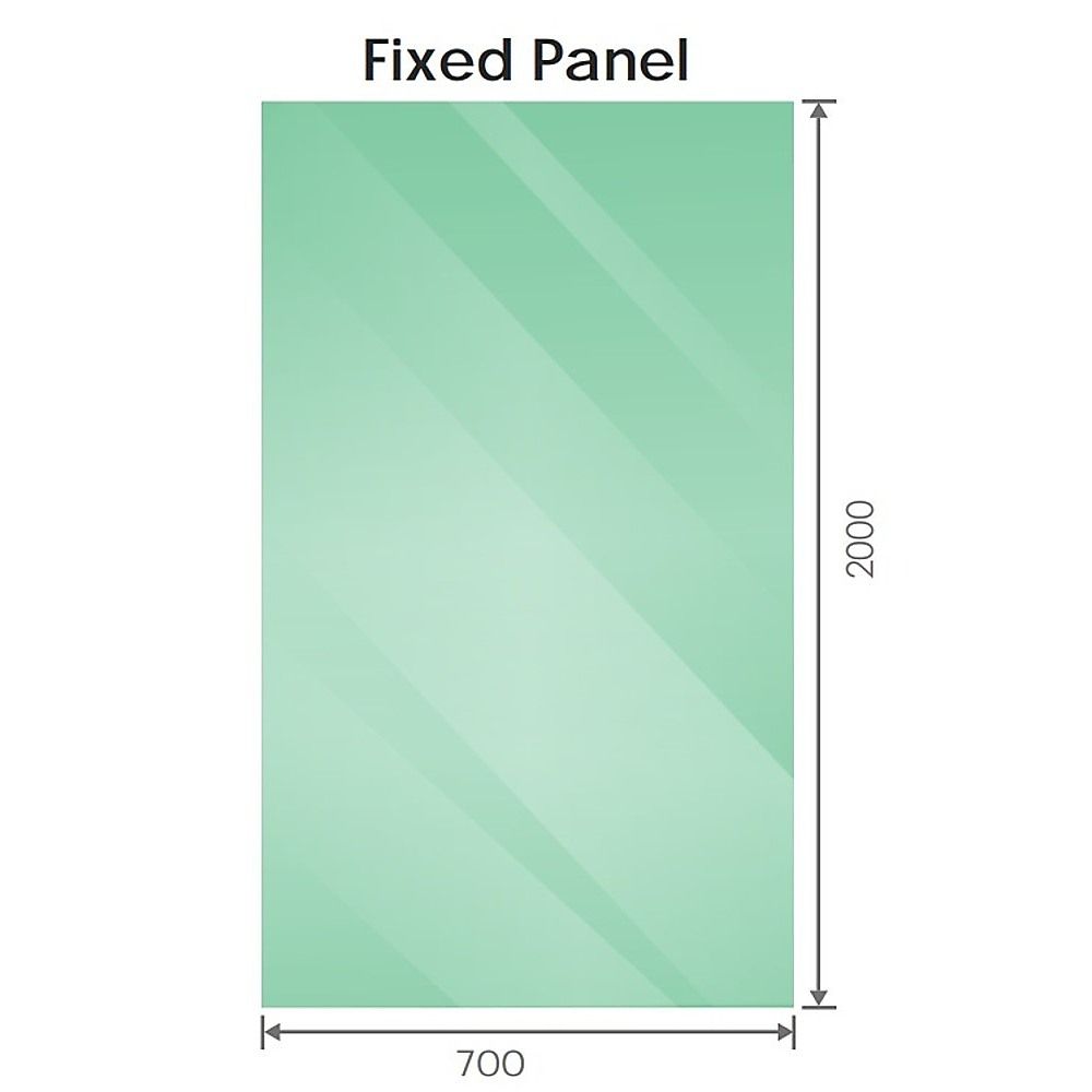 110x70cm Corner Frameless Shower Screen with Gold F-Brackets and Brass Hinges, Round Knob Handle