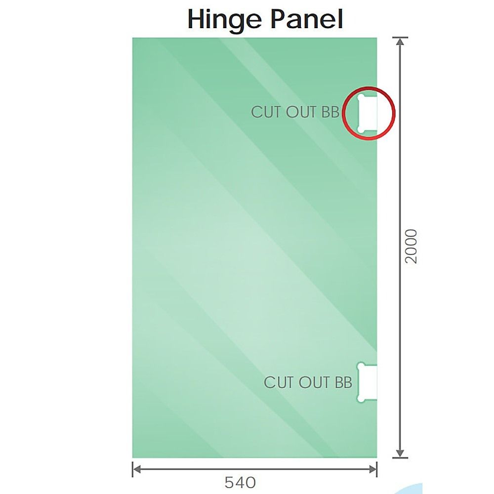 120x80cm Corner Frameless Shower Screen with Gold F-Brackets and Brass Hinges, Round Knob Handle
