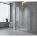 90cm Frameless Diamond Shower Screen – Nickel U-Brackets with SS Hinges & Square Knob Handle