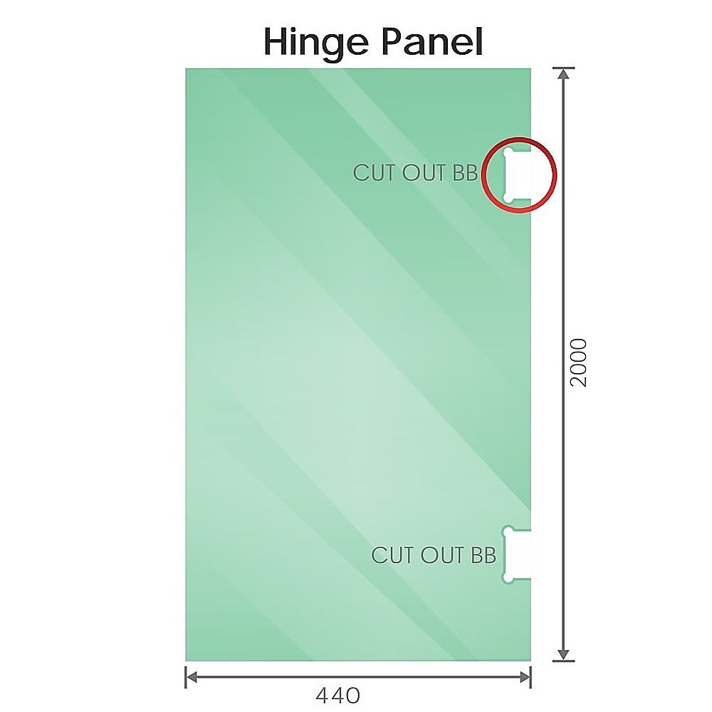 90cm Frameless Diamond Shower Screen – Nickel U-Brackets with SS Hinges & Square Knob Handle