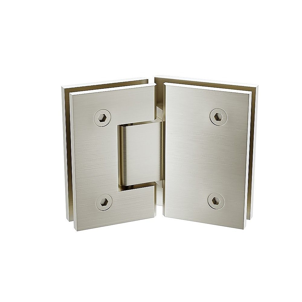 90cm Frameless Diamond Shower Screen – Nickel U-Brackets with SS Hinges & Square Knob Handle