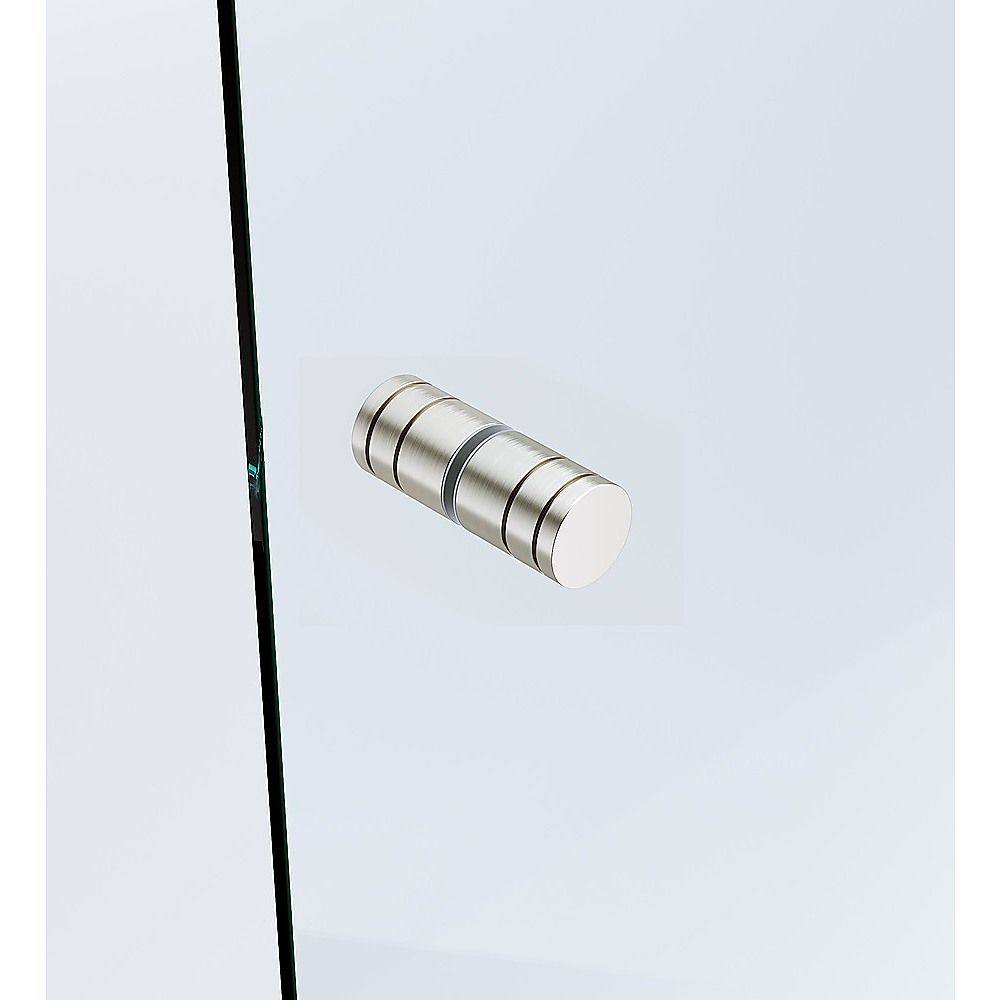 90cm Frameless Diamond Shower Screen – Nickel U-Brackets with SS Hinges & Round Knob Handle