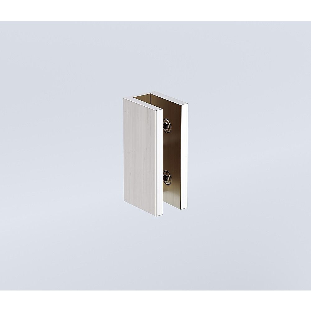 90cm Frameless Diamond Shower Screen – Nickel U-Brackets with SS Hinges & Square Double Pull Handle