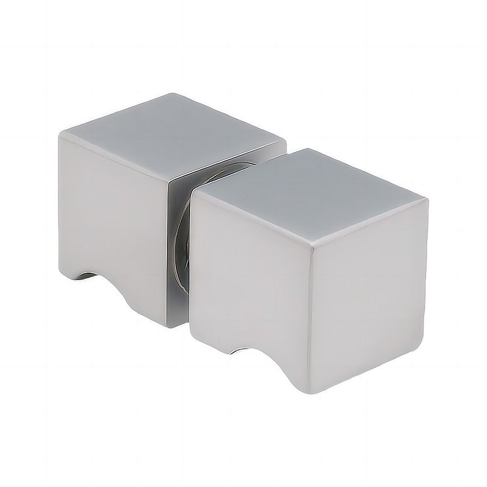 100cm Frameless Diamond Shower Screen – Nickel U-Brackets with SS Hinges & Square Knob Handle
