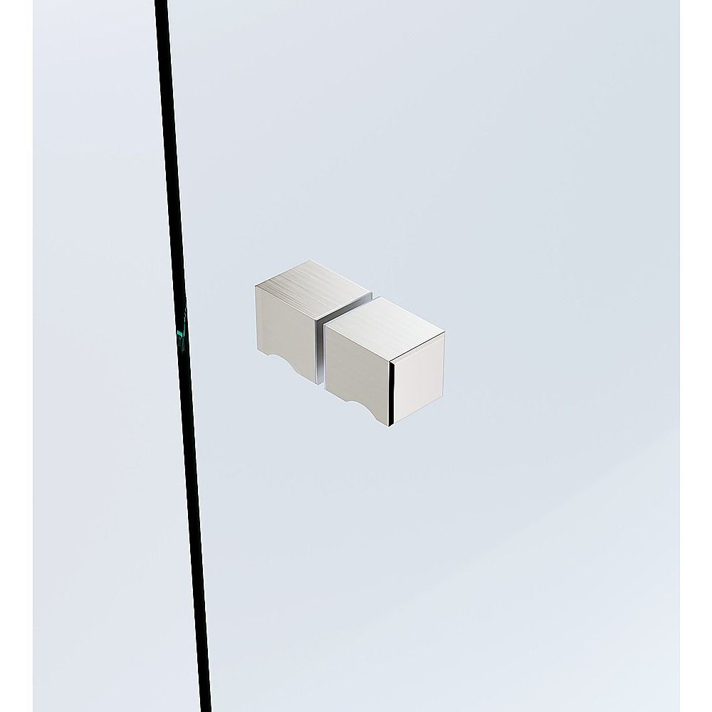 100cm Frameless Diamond Shower Screen – Nickel U-Brackets with SS Hinges & Square Knob Handle