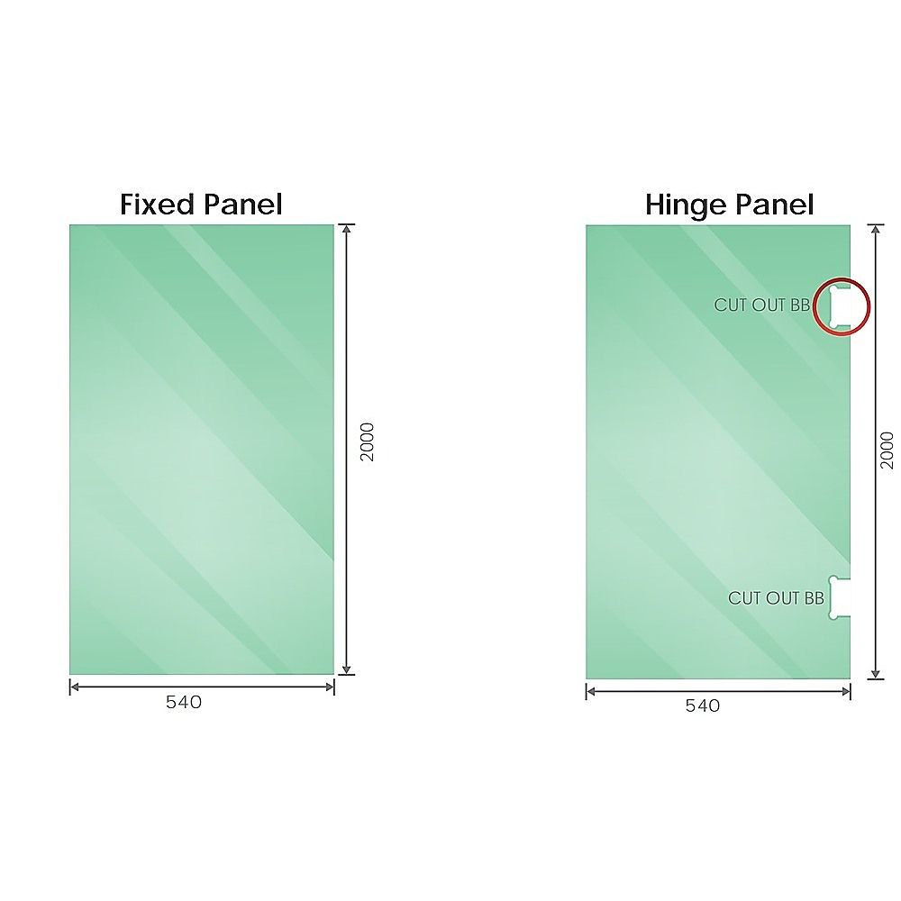 100cm Frameless Diamond Shower Screen – Nickel U-Brackets with SS Hinges & Round Knob Handle