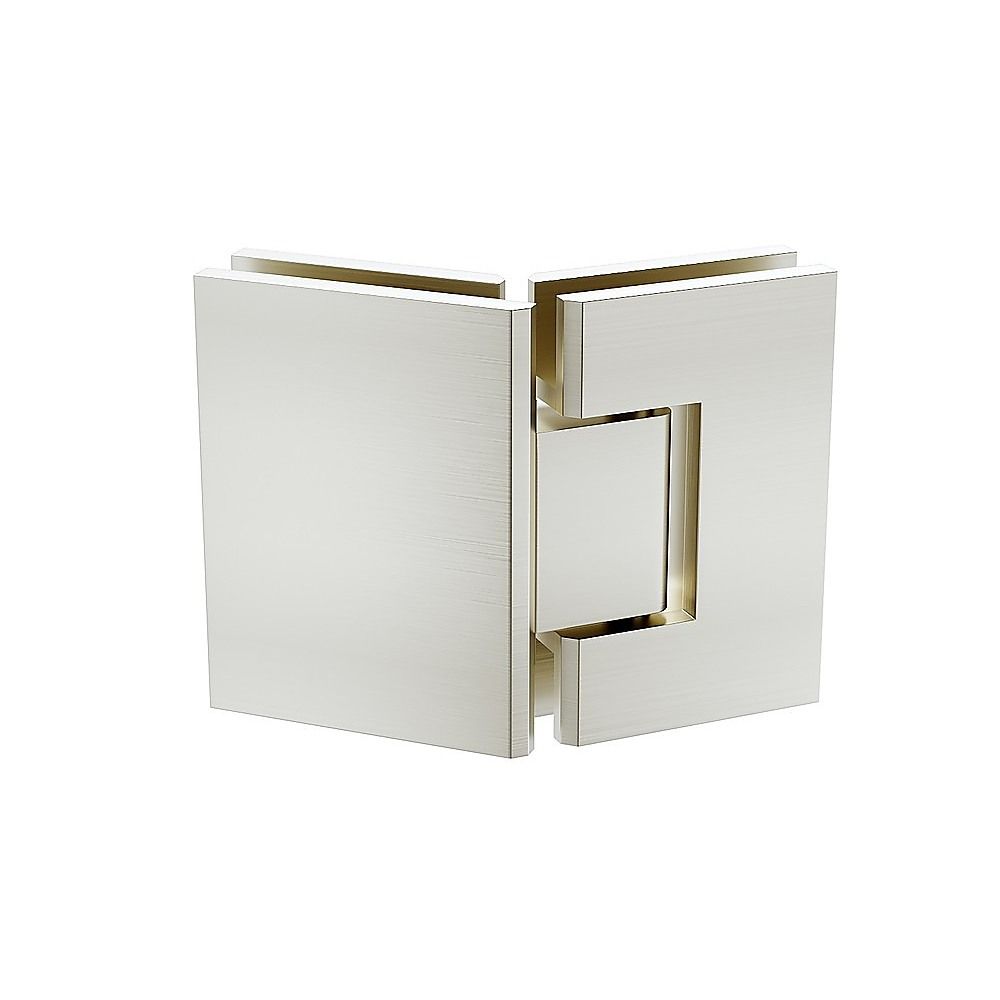 100cm Frameless Diamond Shower Screen – Nickel U-Brackets with SS Hinges & Square Double Pull Handle