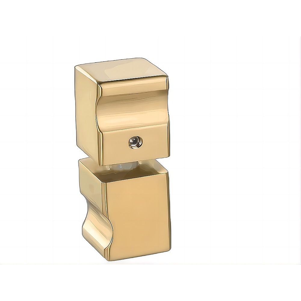 90cm Frameless Diamond Shower Screen – Gold U-Brackets, Brass Hinges & Square Knob Handle
