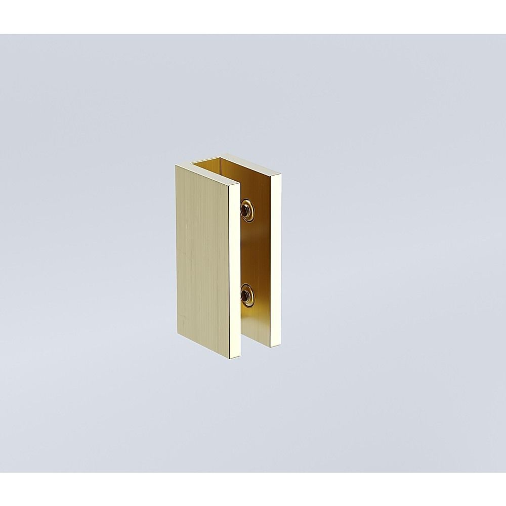 100cm Frameless Diamond Shower Screen – Gold U-Brackets, Brass Hinges & Round Knob Handle