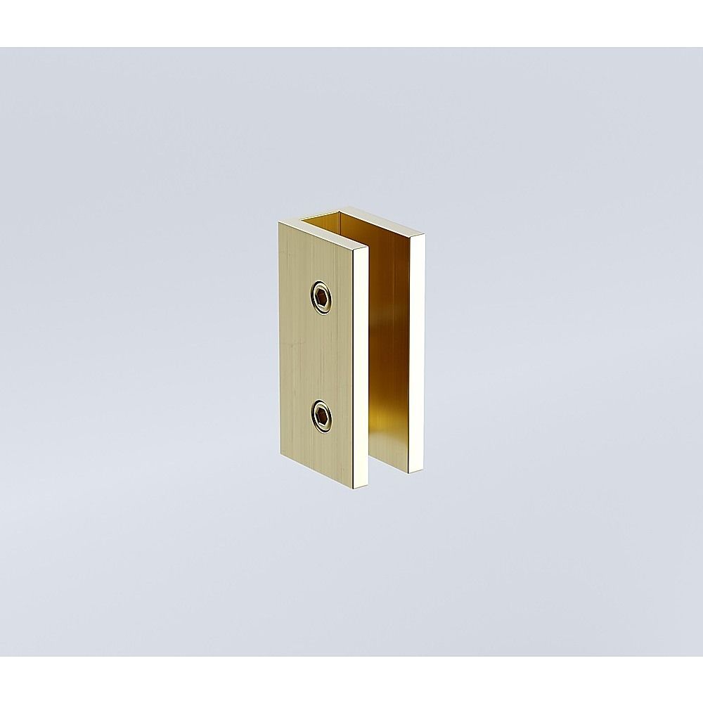 100cm Frameless Diamond Shower Screen – Gold U-Brackets, Brass Hinges & Round Knob Handle