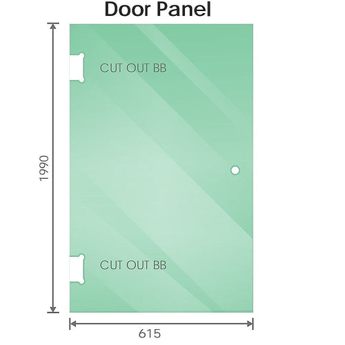 90cm Frameless Diamond Shower Screen – Wall Brackets, Brass Hinges, Square Knob Handle