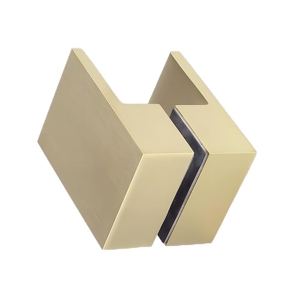 90cm Frameless Diamond Shower Screen with Channels and Brass Hinges - Gold