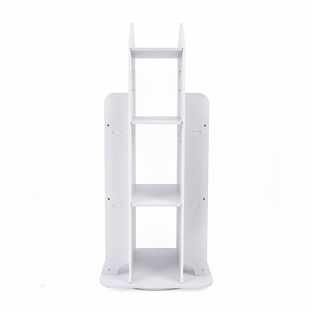 Rotating Bookcase Bookshelf Kid's Book Organiser Rack Wooden Castle Display Shelf