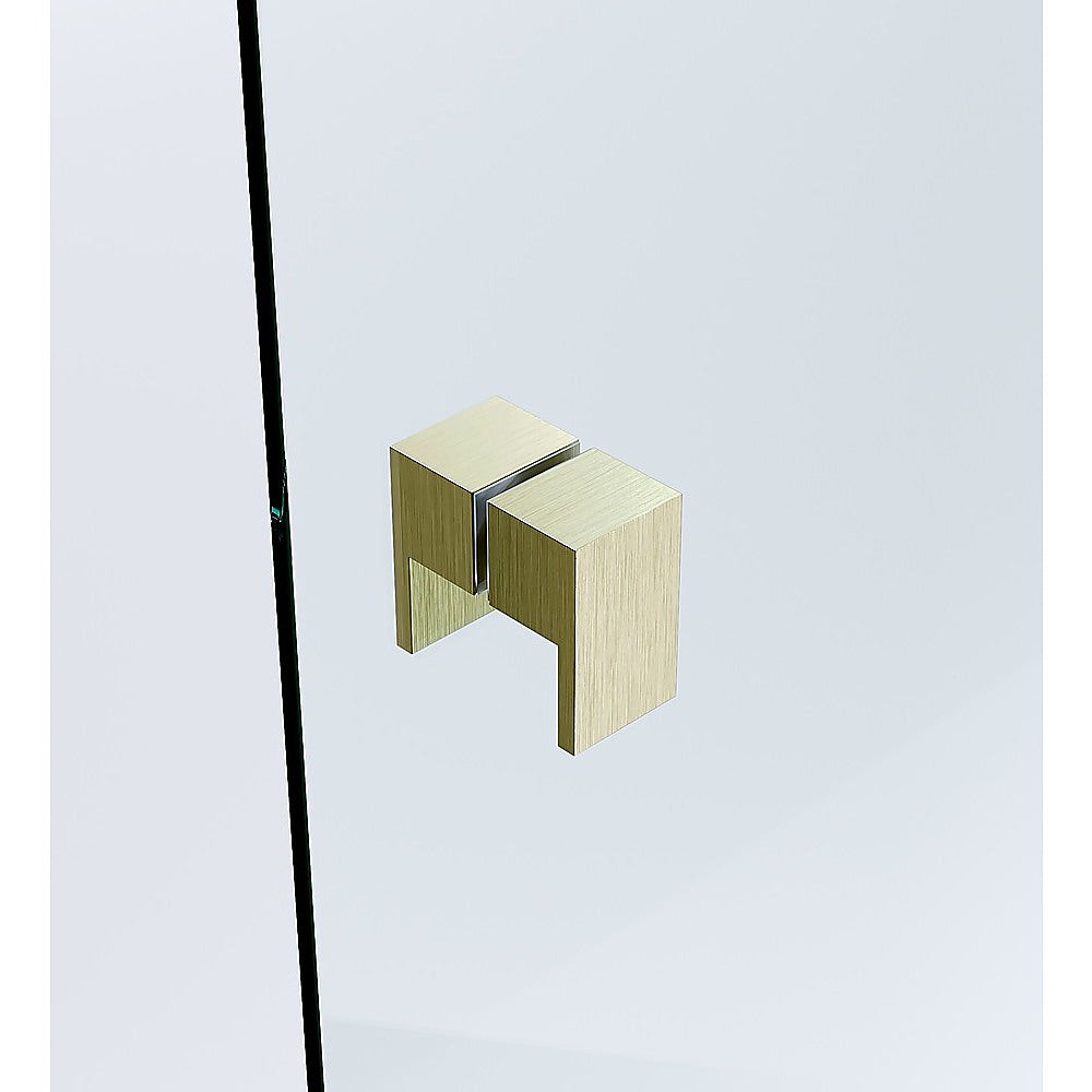 Brass Shower Door Square Double Pull Handle in Gold