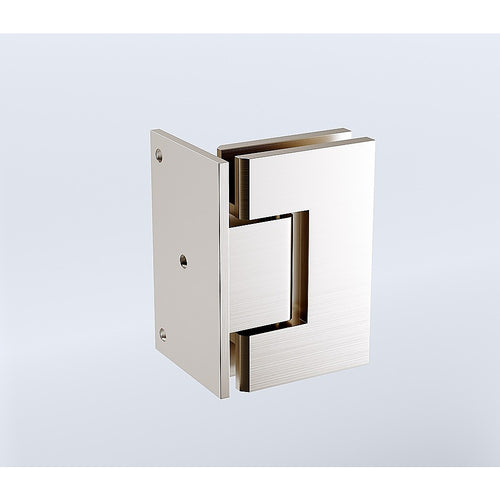 90° Brass Shower Door L-Hinge – Nickel