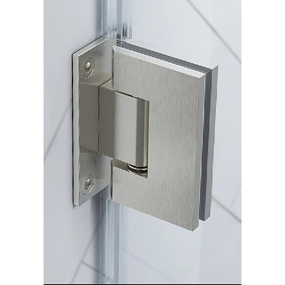 90 Degree Brass Glass Shower Door L-Hinge in White