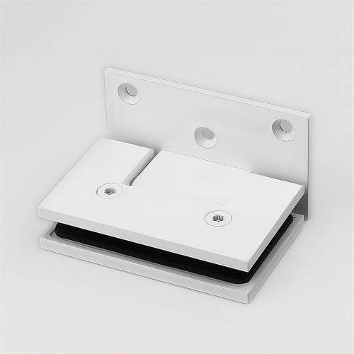 90° Brass Shower Door L-Hinge – White