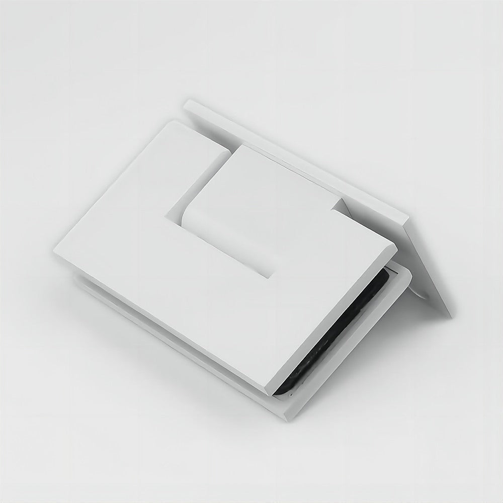 90 Degree Brass Glass Shower Door L-Hinge in White