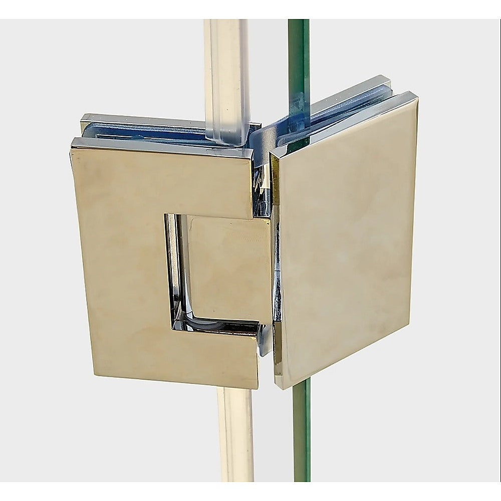 135 Degree Glass to Glass Brass Square Shower Hinge in Chrome