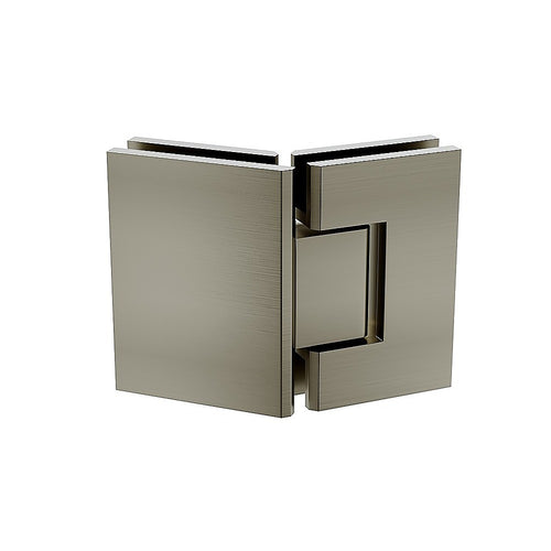 135 Degree Glass to Glass Brass Square Shower Hinge in Gunmetal