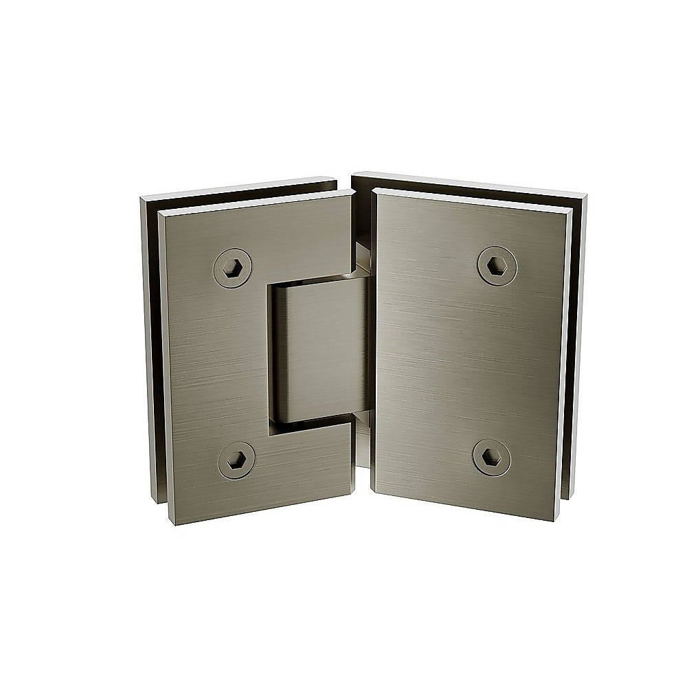 135 Degree Glass to Glass Brass Square Shower Hinge in Gunmetal
