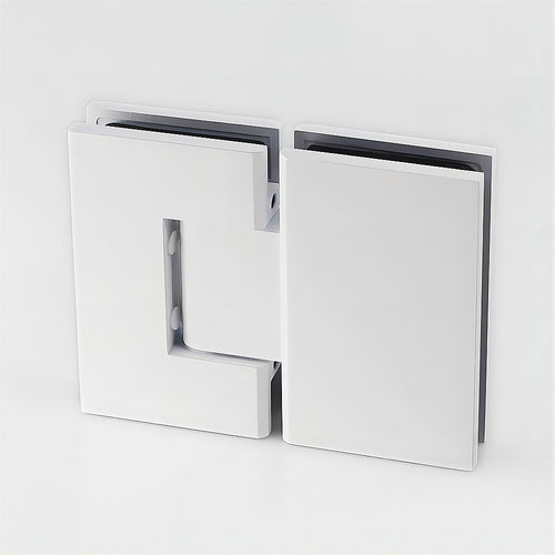 180° Brass Glass-to-Glass Shower Hinge – White