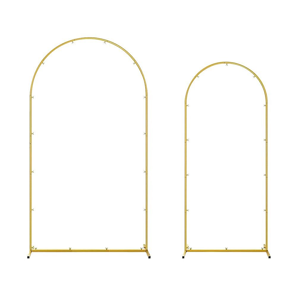 Arch Backdrop Stand with White & Yellow Cover Set for Weddings Events