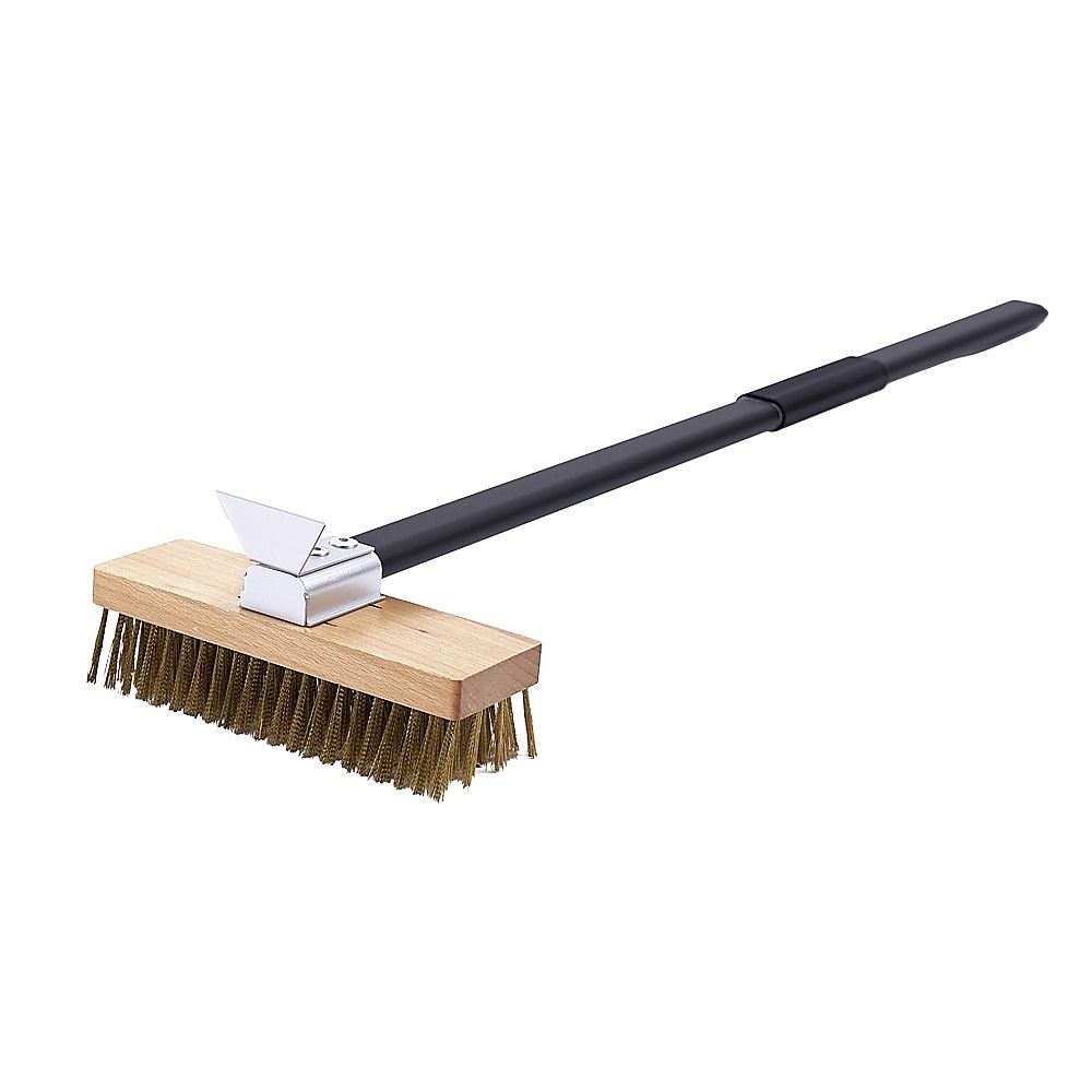 80cm Heavy Duty Pizza Oven Brush with Steel Scraper