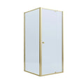 Adjustable Semi Frameless Shower Screen 98-106cm x 98-101cm With Gold Hardware For Modern Bathrooms