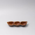 Chestnut Edamame Triple-Pod Serving Dish – 20cm