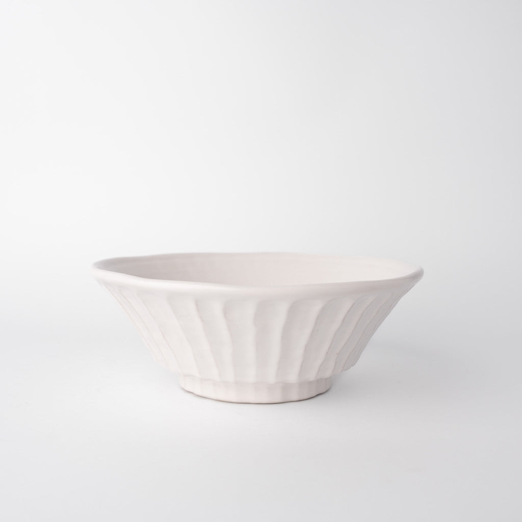 Shinogi White-Wash Bowl – 21cm