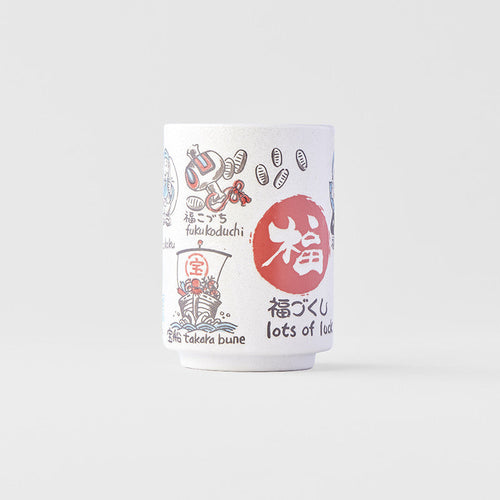 250ml Ceramic Sushi Mug with Lucky Symbols Design
