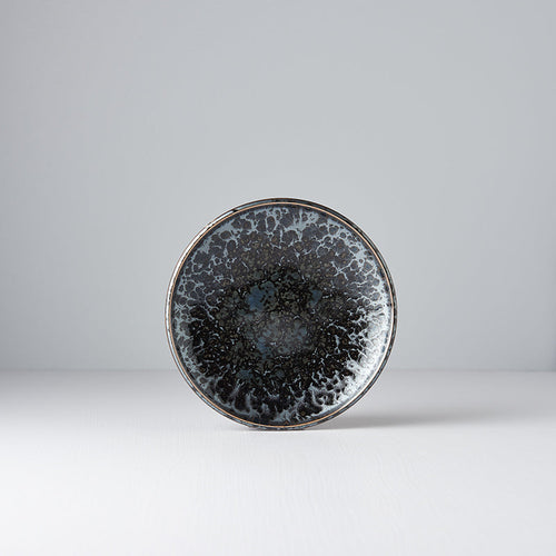 17cm Ceramic Tapas Plate – Black Pearl Glaze