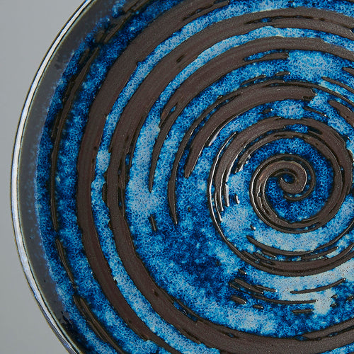 17cm Ceramic Tapas Plate – Copper Swirl Glaze