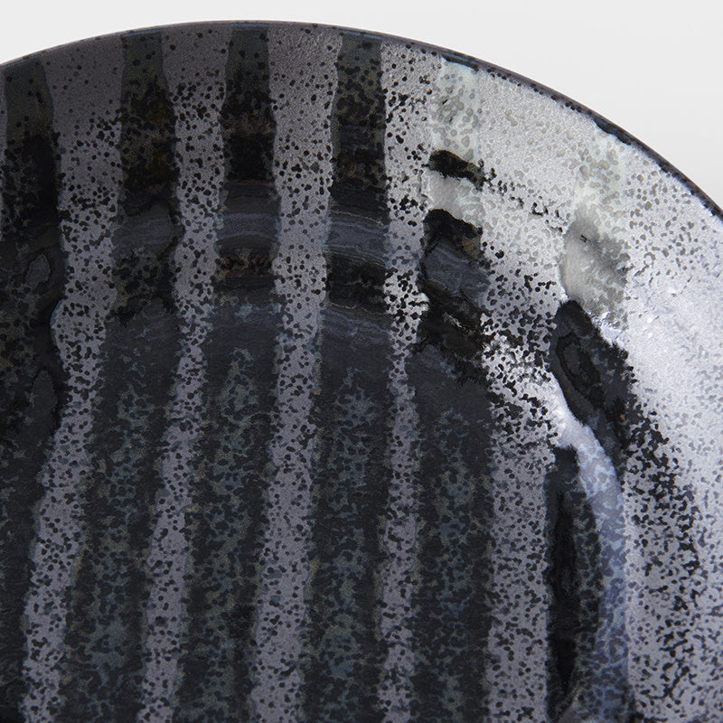 Gunmetal Black Flat Pasta Bowl – 23cm