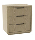 Astor Round Bedside Table with Wood Veneer – Oak Look