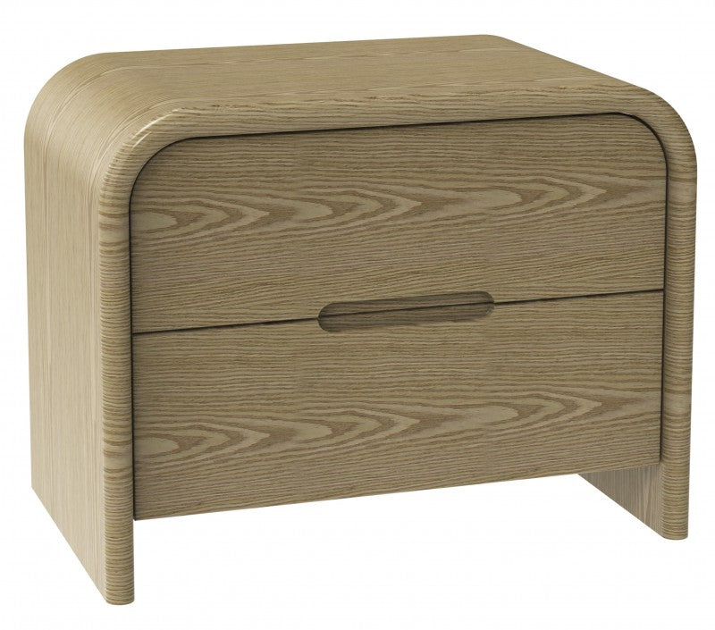 Alexander Oak-Look MDF & Wood Veneer Bedside Table – 50 cm High